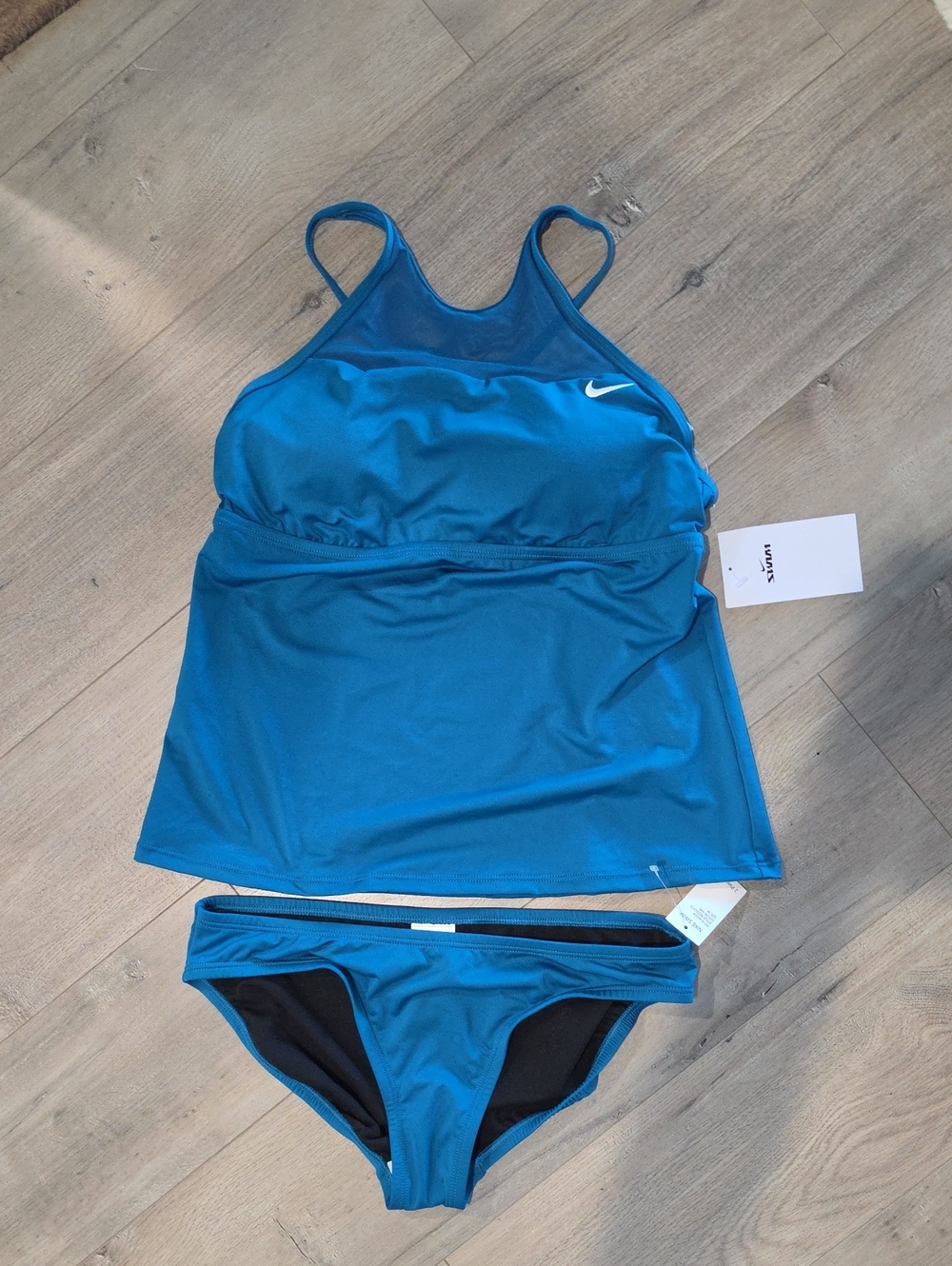 Nike Women's Teal Blue Tankini Top with Bikini Bottom